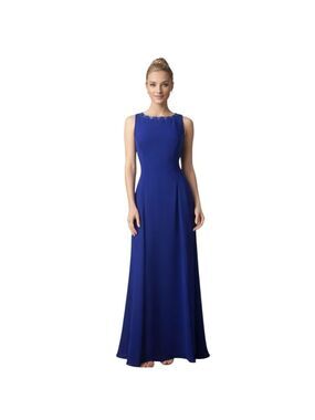 Scott McClintock Royal Blue Beaded Open Back Chiffon Maxi Gown Size 8